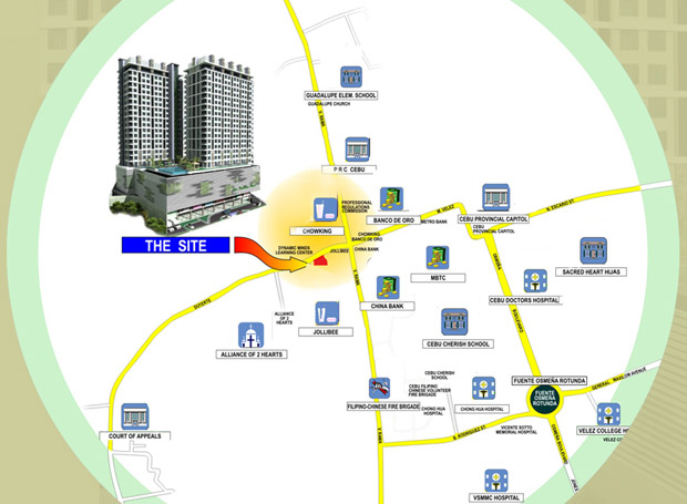 One Pavilion Place Location Map